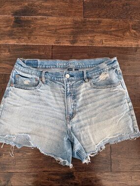 American Eagle Outfitters Light Blue Distressed Denim Cutoff Shorts